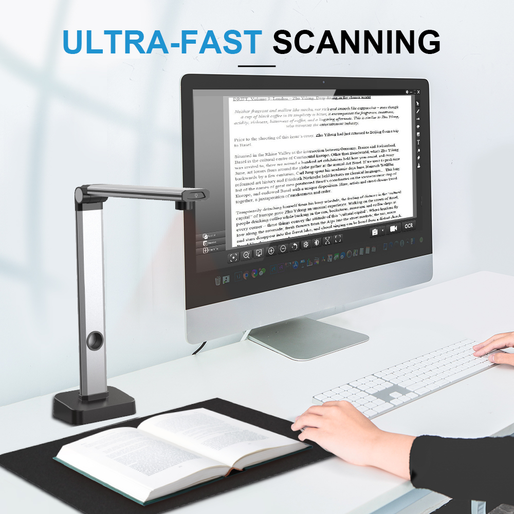 Document Scanner Portable - JOYUSING L14 14MP HD ブック&ドキュメントスキャナー、キャプチャサイズ A3、多言語