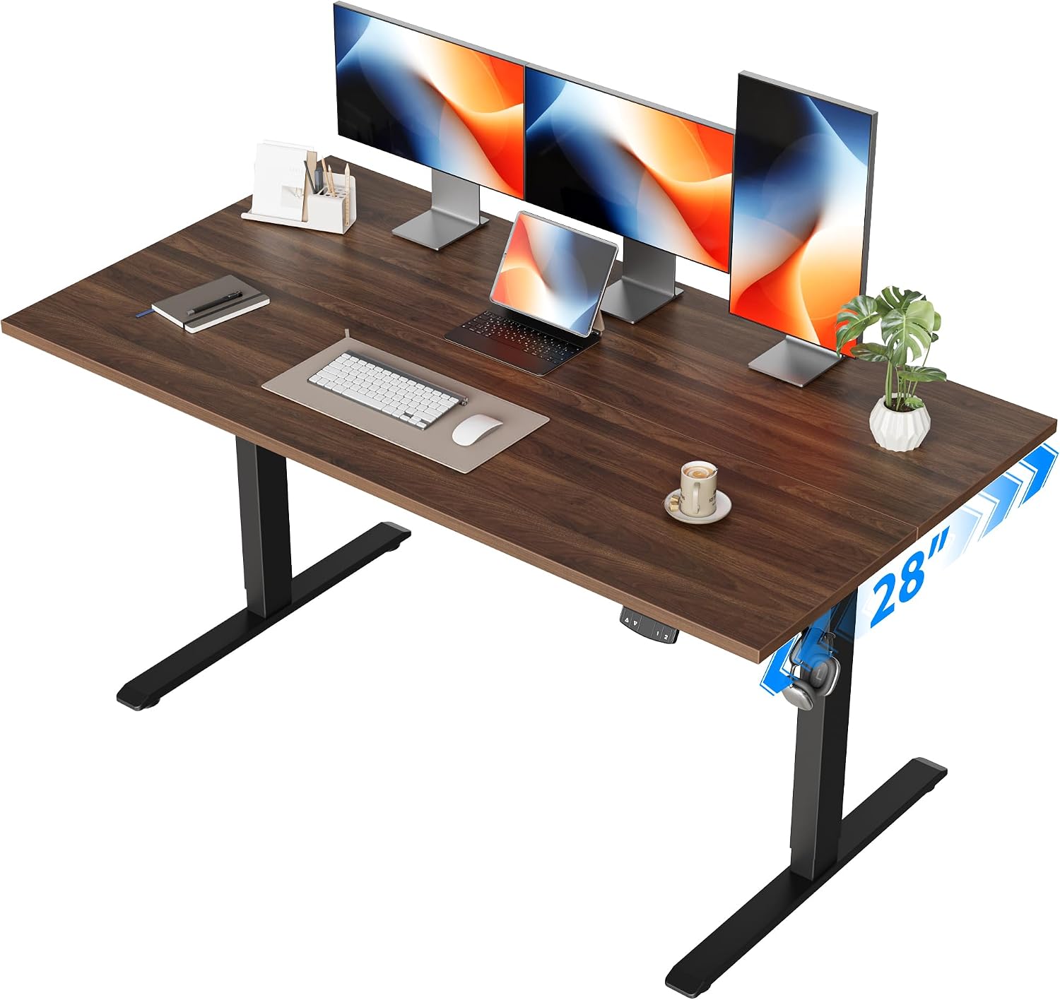電動スタンディングデスク、55 x 28インチの高さ調節可能 - Home Office Work Table のレビューと価格