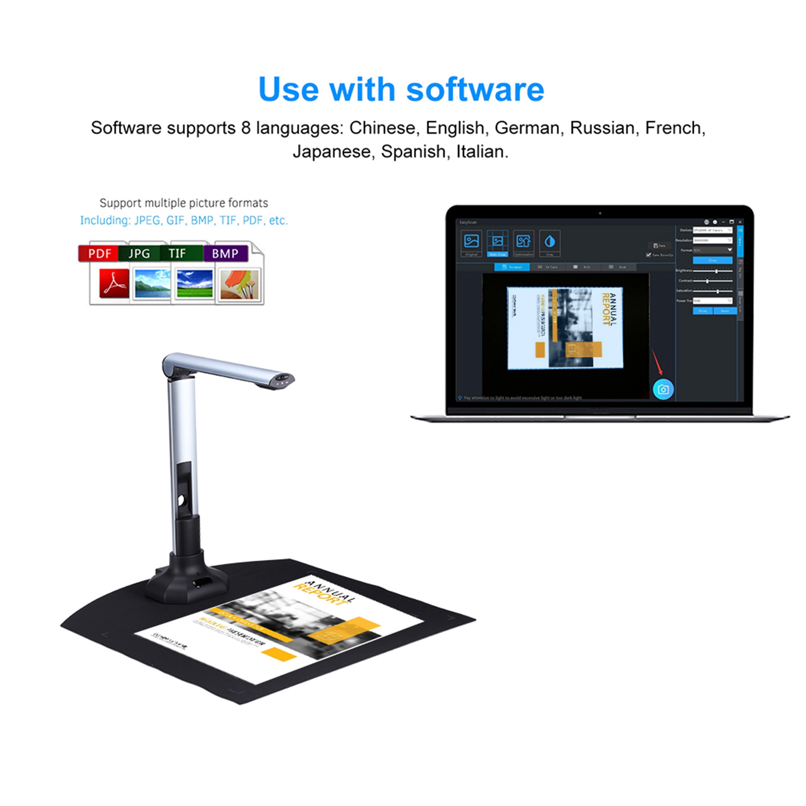 ドキュメントスキャナー 10MP HD 折りたたみ式 ポータ - Document Scanner Portable のレビューと価格