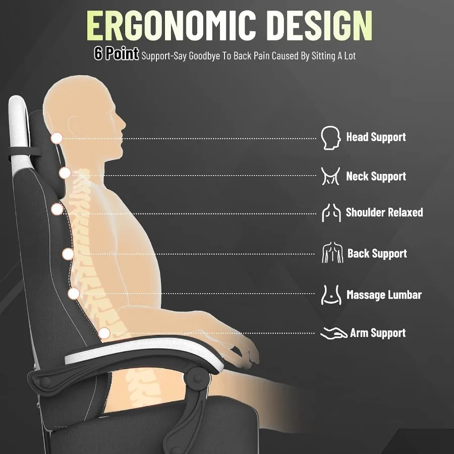 自宅やゲーム用として使える、人間工学に基づいたオフィスチェア - Ergonomic Office Chair のレビューと価格