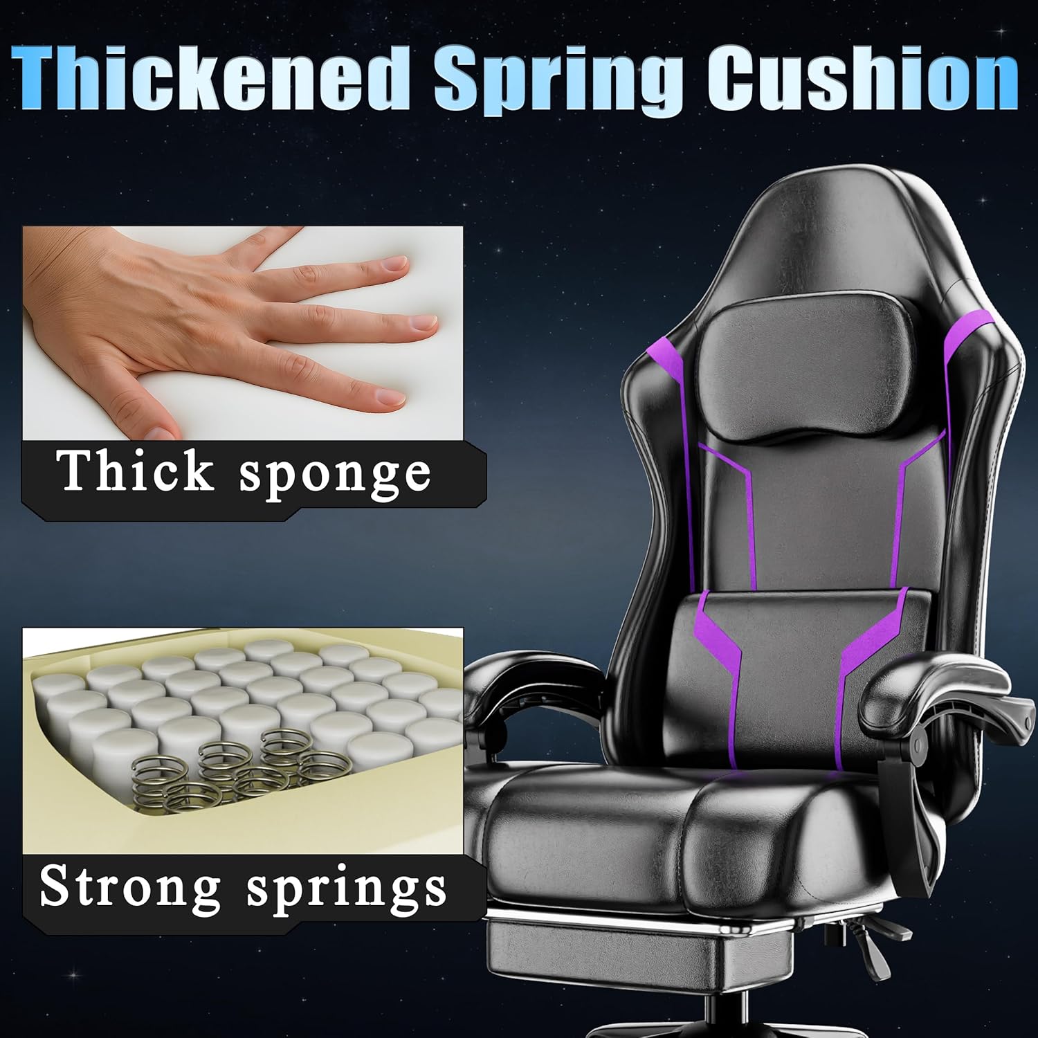 ポケットスプリングクッションとフットレスト付き人間工学に基づ - Ergonomic Office Chair のレビューと価格