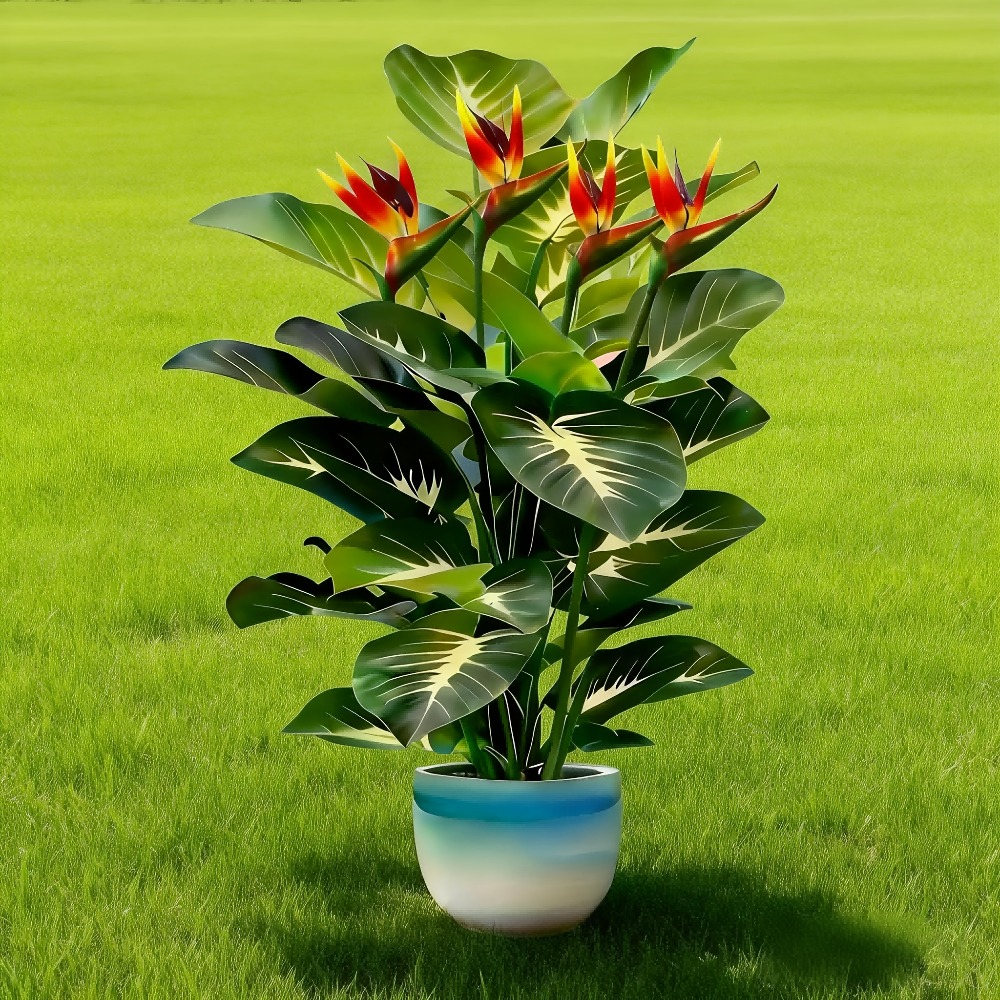人工の極楽鳥花とポトスの植物、庭園、ショッピングセンター、ホ - Home Office Layout のレビューと価格