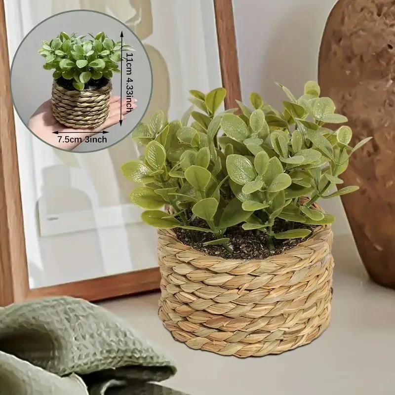 1個の鉢植えの植物、小さな人工植物、屋内ホームデコレーション - Home Office Layout のレビューと価格