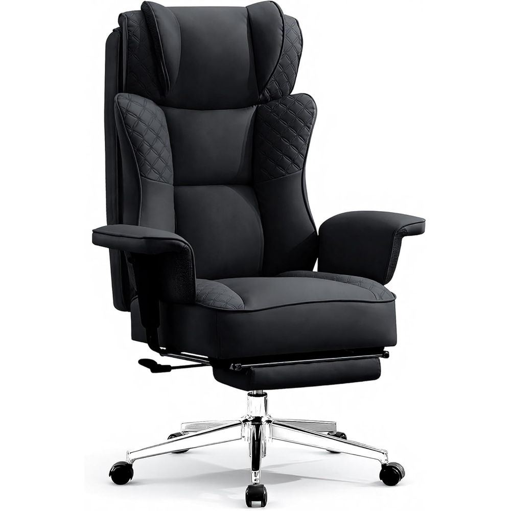 大きくて背の高いオフィスチェア、フットレスト付き人間工学に基 - Ergonomic Office Chair のレビューと価格