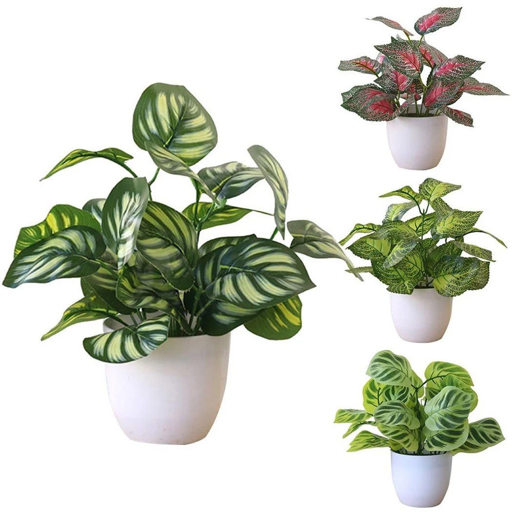 1PC 人工観葉植木鉢盆栽パーティーモールホームデスクトップ - Home Office Layout のレビューと価格